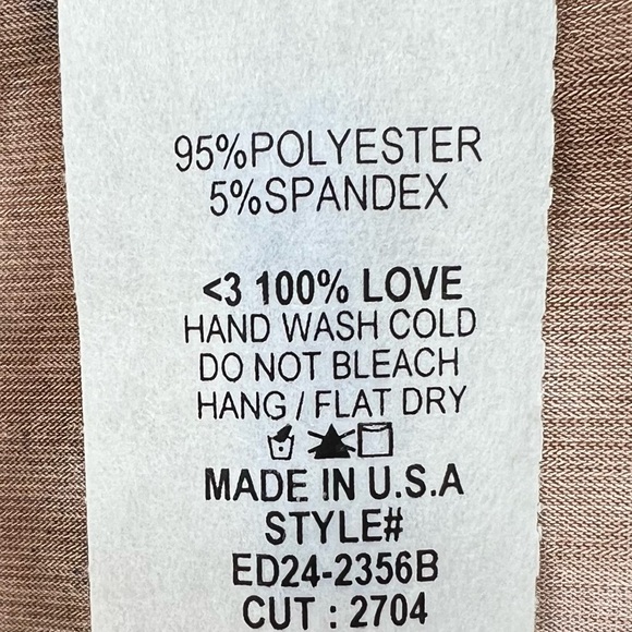 Sew In Love T-Shirt Dress Womens Black and Brown Bleach Dyed Long Sleeve V-Neck - Picture 9 of 9